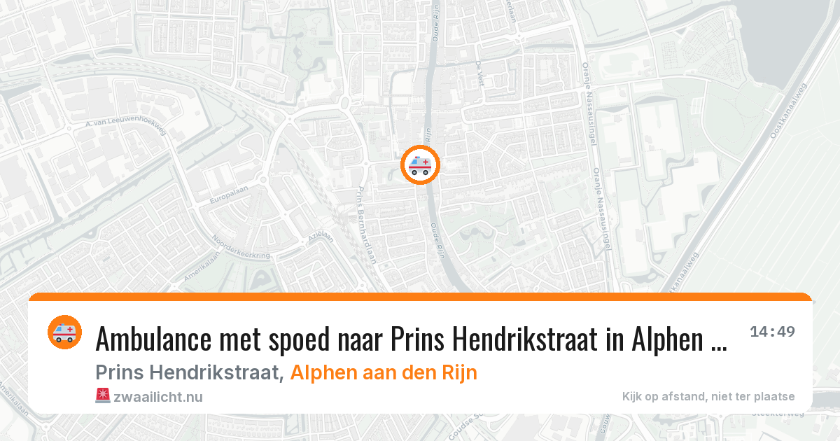 Ambulance met spoed naar Prins Hendrikstraat in Alphen aan den Rijn — 24 mrt 2026