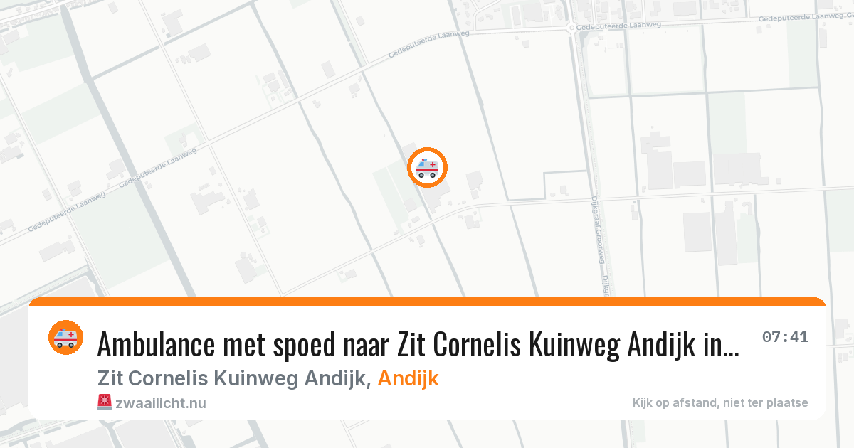 Ambulance met spoed naar Zit Cornelis Kuinweg Andijk in Andijk — 13 apr 2026