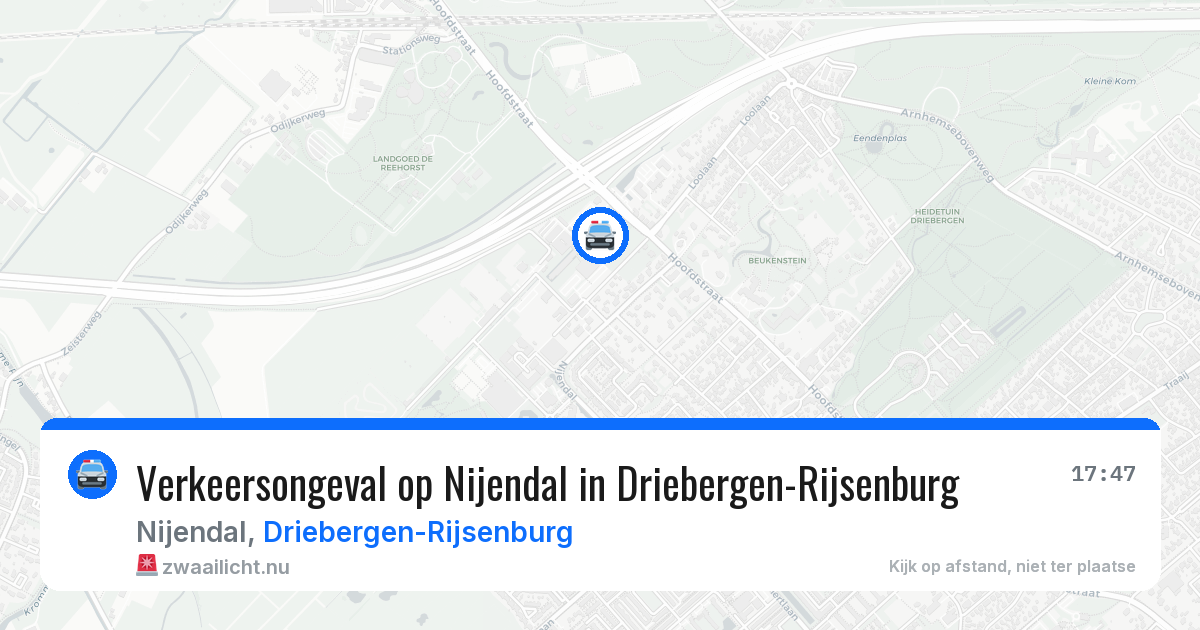 Verkeersongeval op Nijendal in Driebergen-Rijsenburg — 28 jan 2026