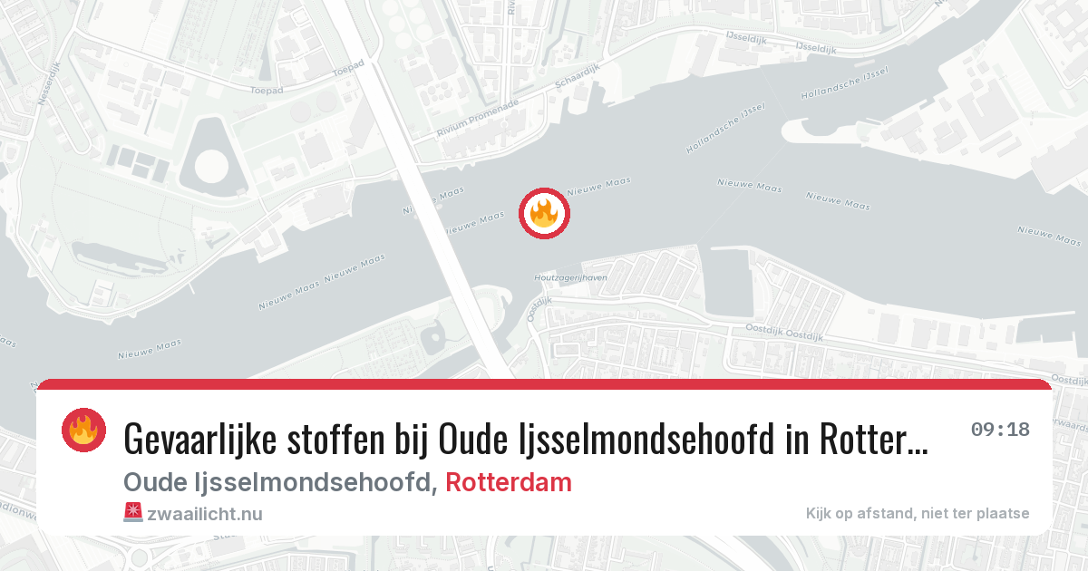 Gevaarlijke stoffen bij Oude Ijsselmondsehoofd in Rotterdam — 9 apr 2026
