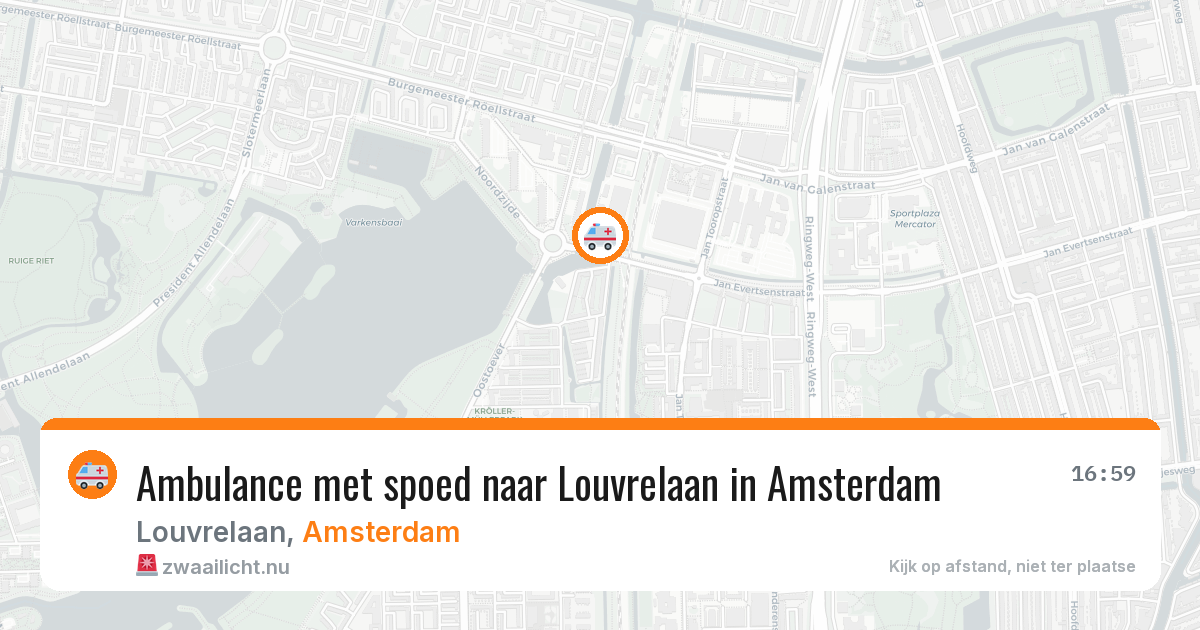 Ambulance met spoed naar Louvrelaan in Amsterdam — 24 jul 2026