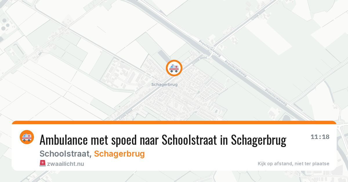 Ambulance met spoed naar Schoolstraat in Schagerbrug — 18 mrt 2026