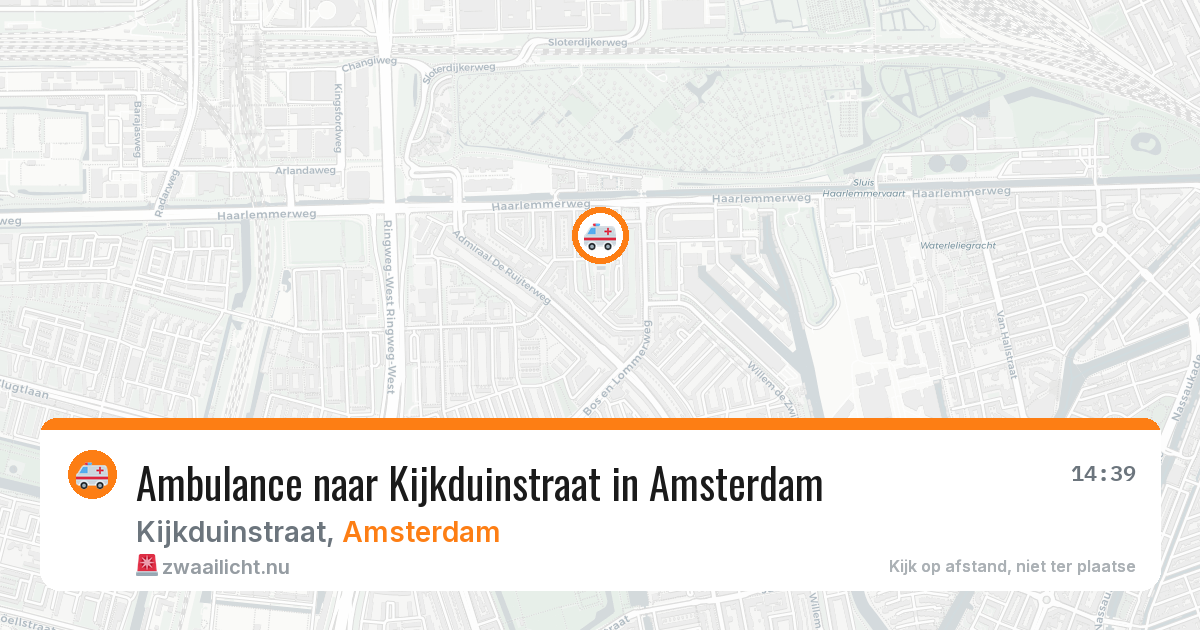 Ambulance naar Kijkduinstraat in Amsterdam — 22 jul 2026