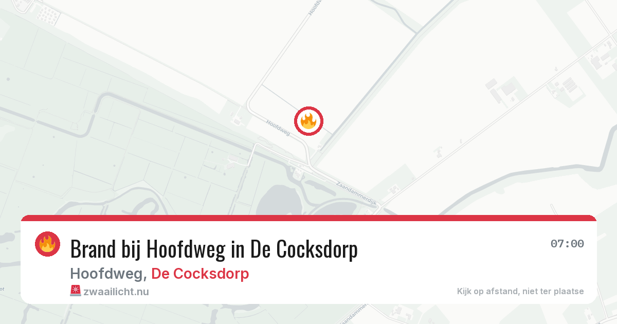 Brand bij Hoofdweg in De Cocksdorp — 18 jul 2026