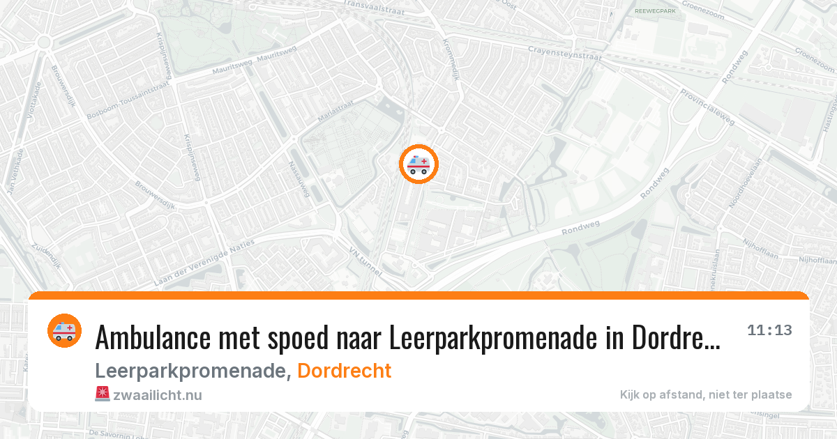 Ambulance met spoed naar Leerparkpromenade in Dordrecht — 12 jul 2026