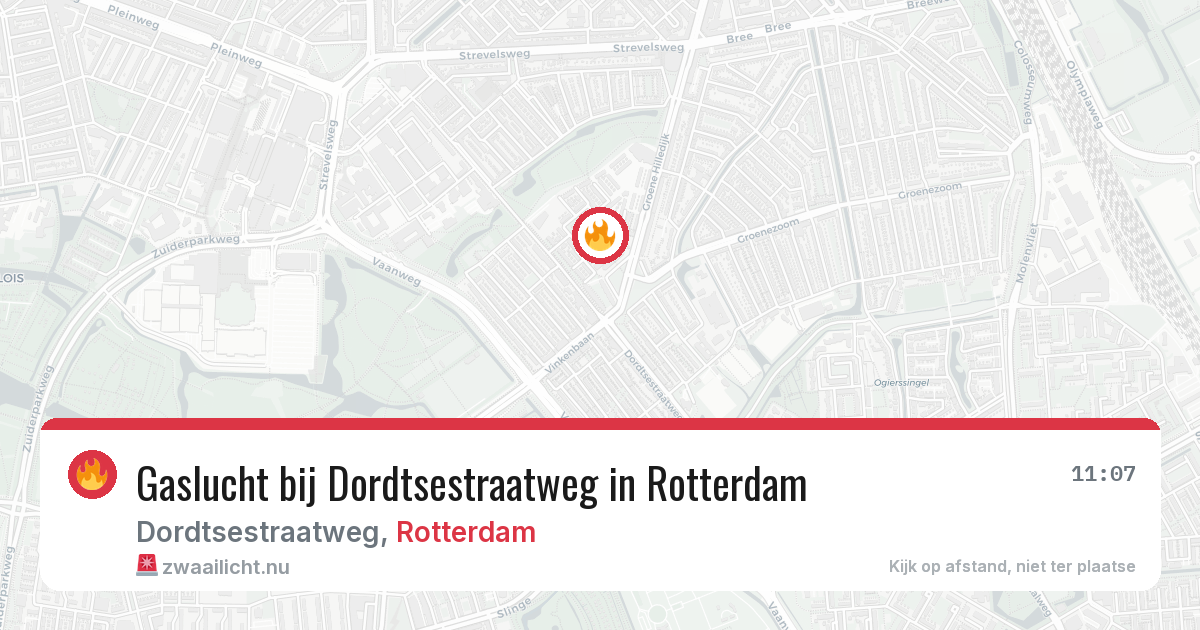 Gaslucht bij Dordtsestraatweg in Rotterdam — 11 mei 2026