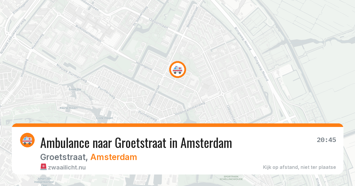 Ambulance naar Groetstraat in Amsterdam — 16 jul 2026