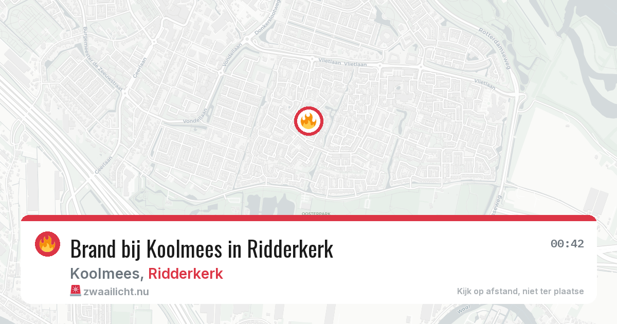 Brand bij Koolmees in Ridderkerk — 19 jul 2026