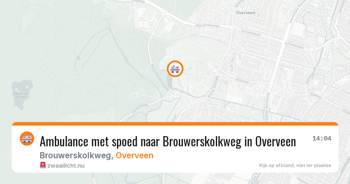 Ambulance met spoed naar Brouwerskolkweg in Overveen — 24 mrt 2026