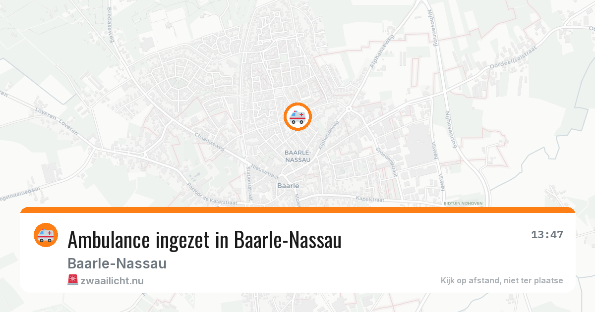 Ambulance ingezet in Baarle-Nassau — 11 jul 2026