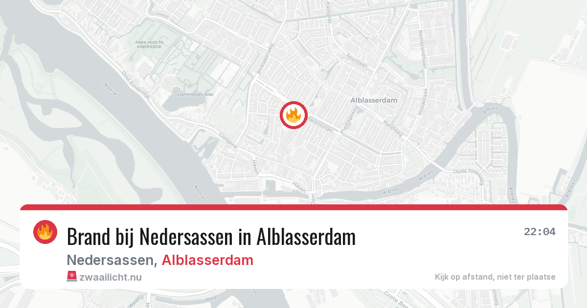 Brand bij Nedersassen in Alblasserdam — 14 mrt 2026