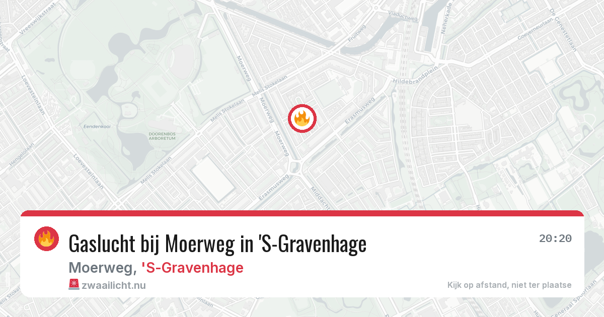 Gaslucht bij Moerweg in 'S-Gravenhage — 13 jul 2026