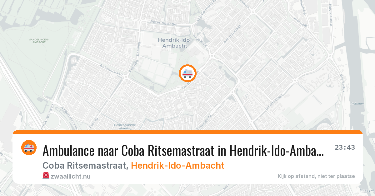Ambulance naar Coba Ritsemastraat in Hendrik-Ido-Ambacht — 27 apr 2026