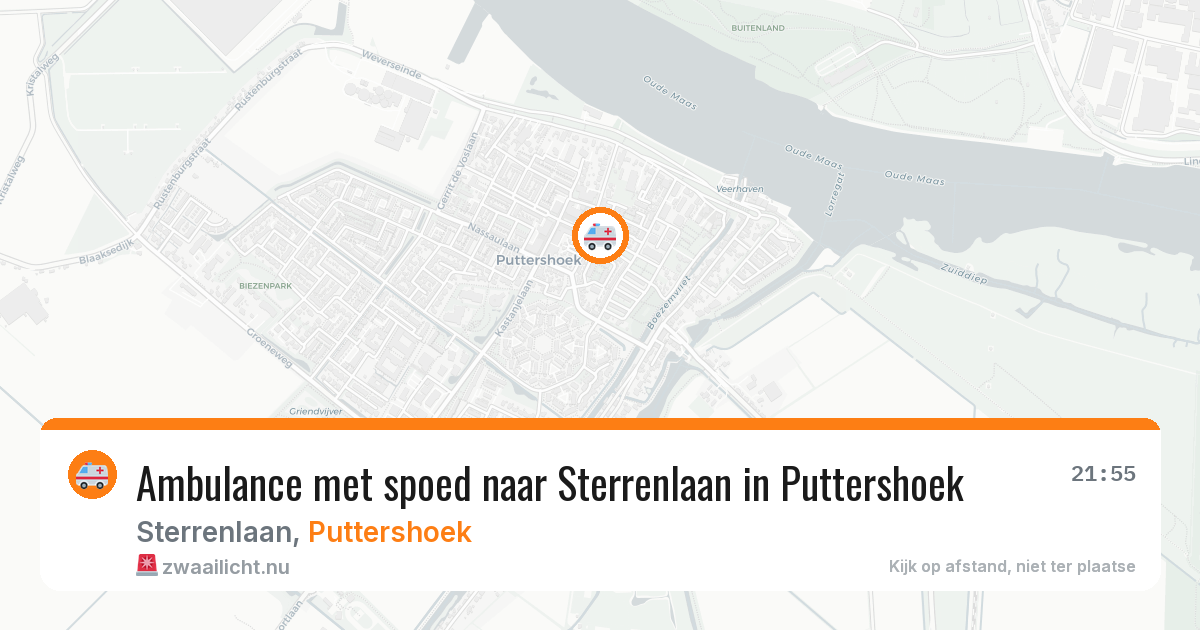 Ambulance met spoed naar Sterrenlaan in Puttershoek — 6 mei 2026
