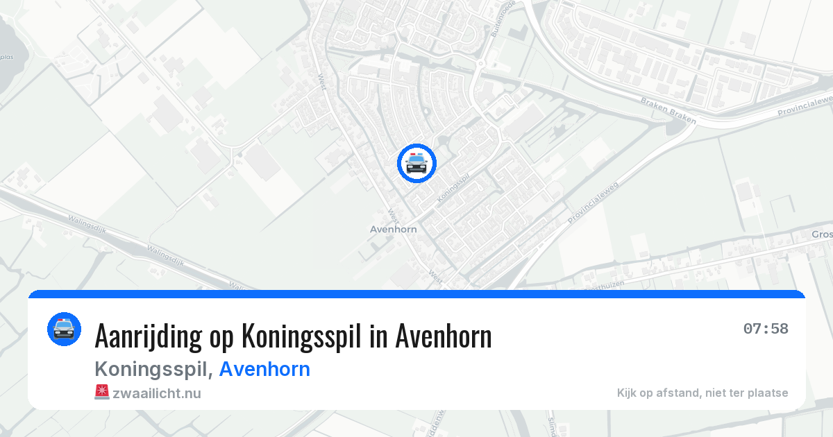Aanrijding op Koningsspil in Avenhorn — 4 mei 2026
