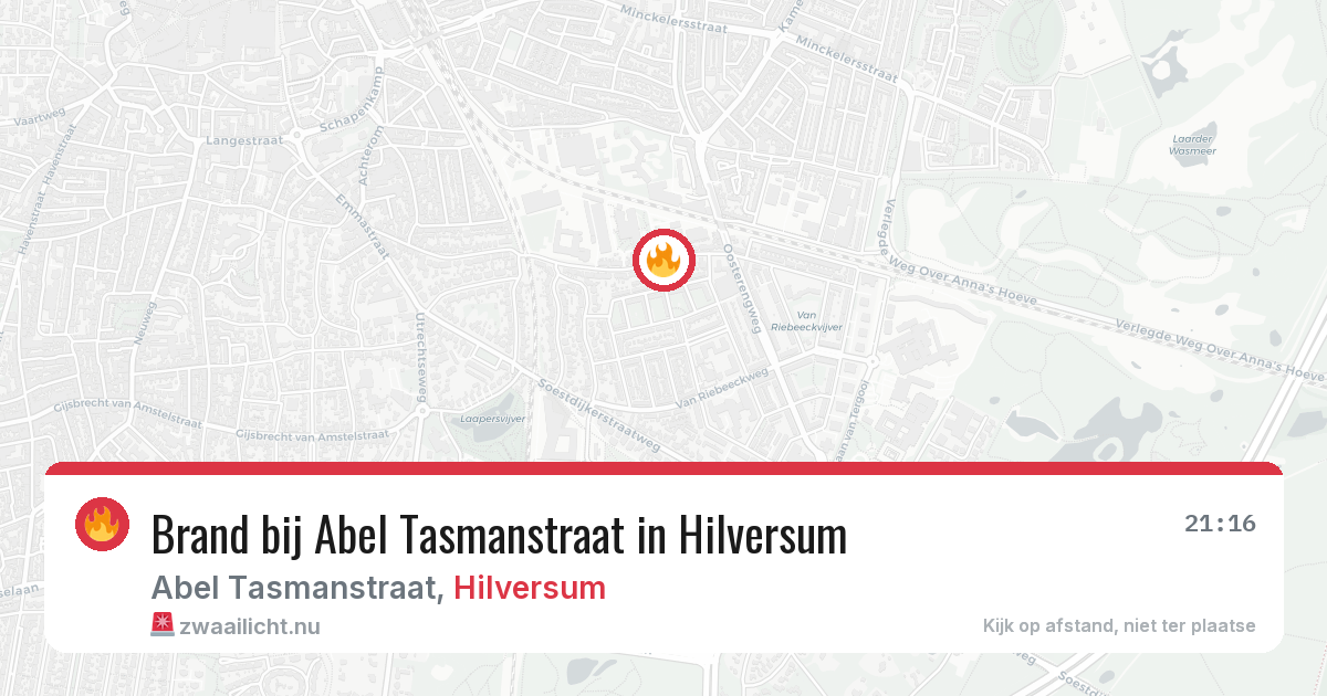 Brand bij Abel Tasmanstraat in Hilversum — 27 mei 2026