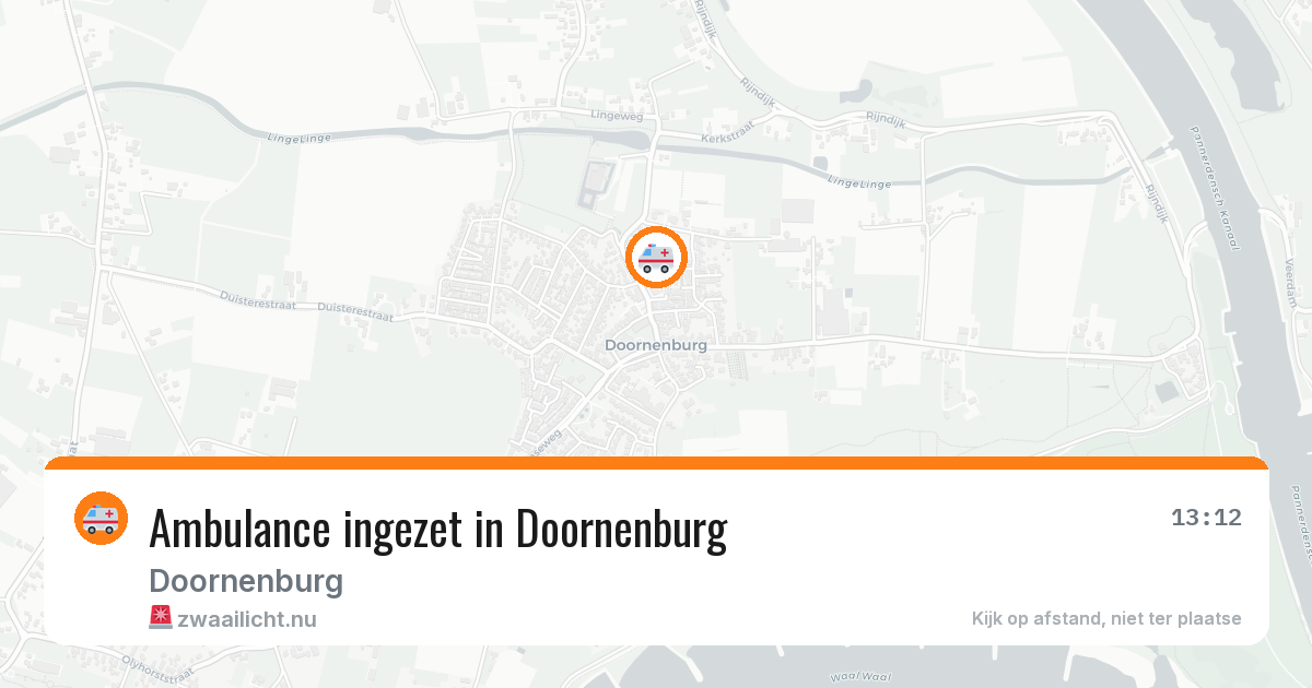 Ambulance ingezet in Doornenburg — 19 mrt 2026