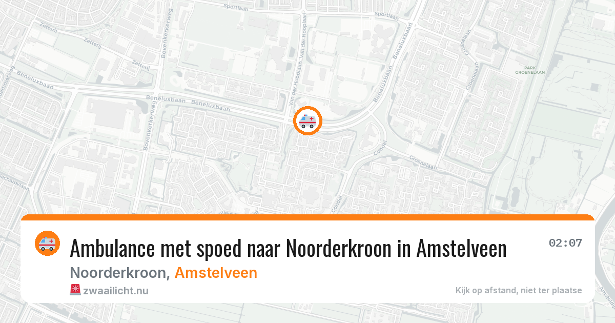 Ambulance met spoed naar Noorderkroon in Amstelveen — 17 jul 2026