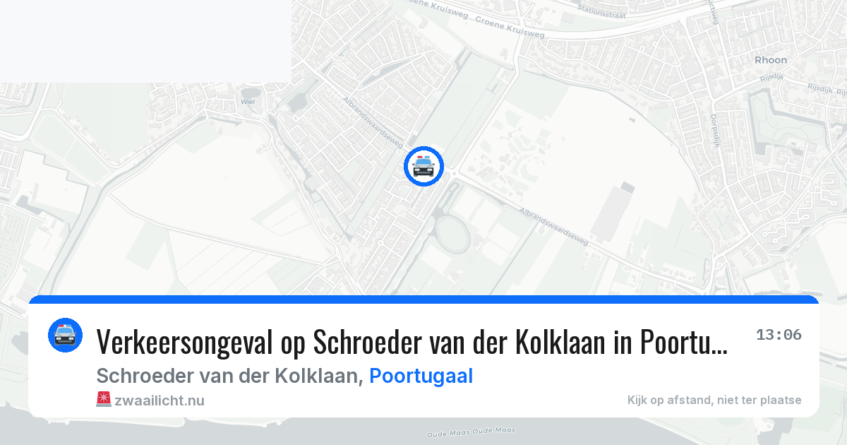 Verkeersongeval op Schroeder van der Kolklaan in Poortugaal — 11 jul 2026