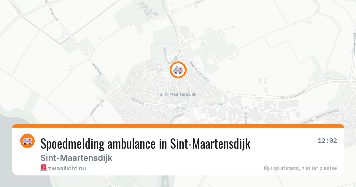Spoedmelding ambulance in Sint-Maartensdijk — 13 mrt 2026