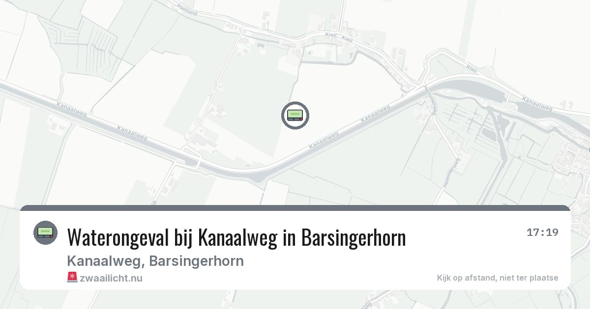 Waterongeval bij Kanaalweg in Barsingerhorn — 2 feb 2026