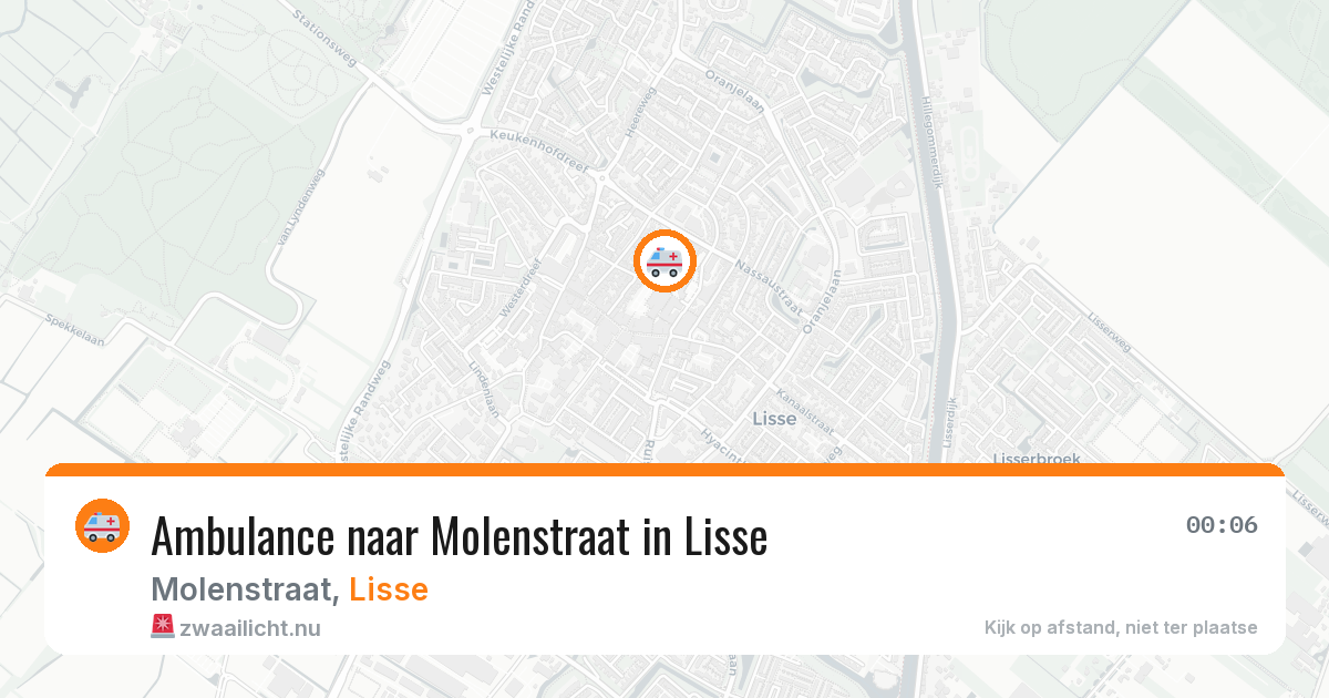Ambulance naar Molenstraat in Lisse — 8 jul 2026