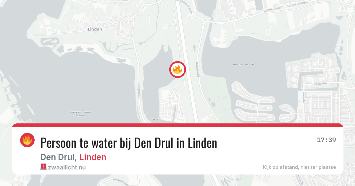 Persoon te water bij Den Drul in Linden — 26 jul 2026