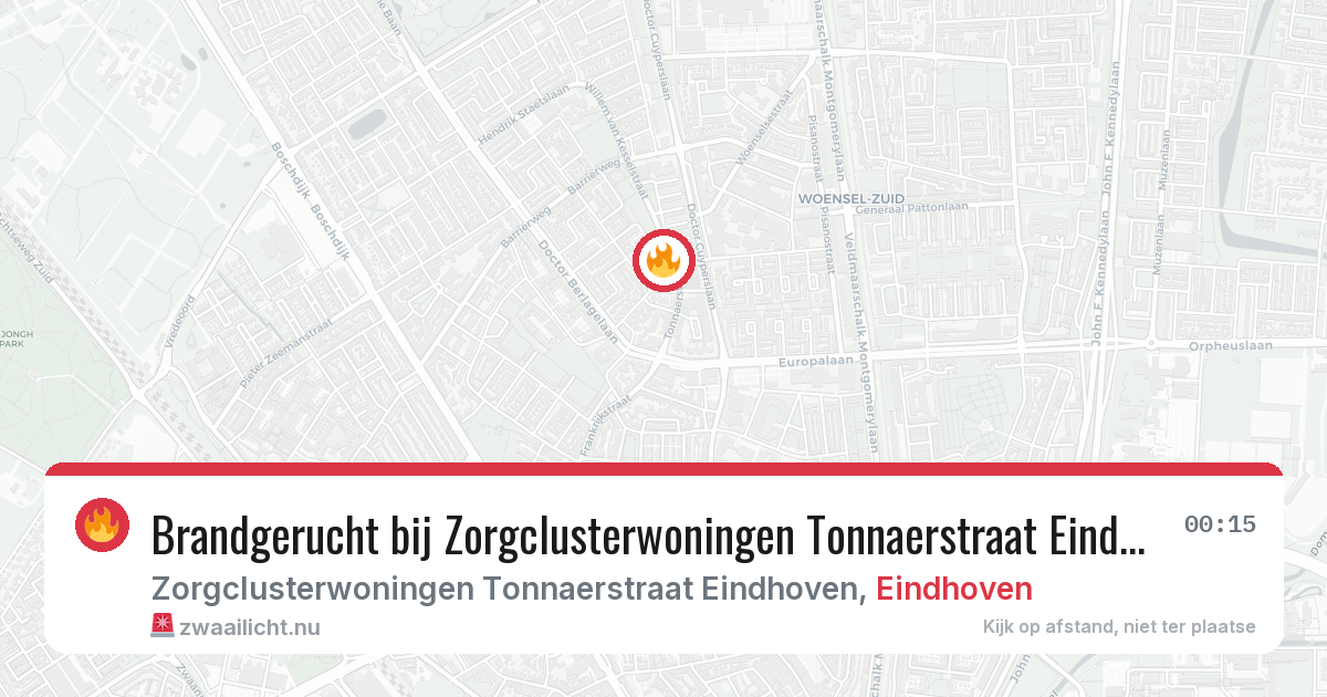 Brandgerucht bij Zorgclusterwoningen Tonnaerstraat Eindhoven in Eindhoven — 25 mei 2026