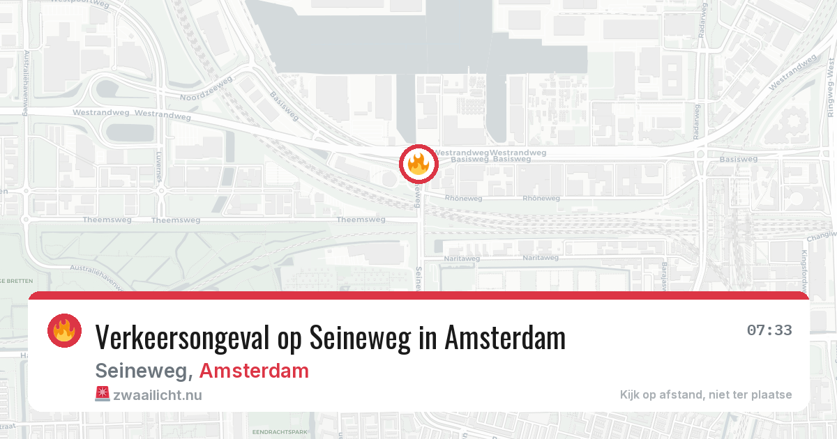 Verkeersongeval op Seineweg in Amsterdam — 21 jul 2026
