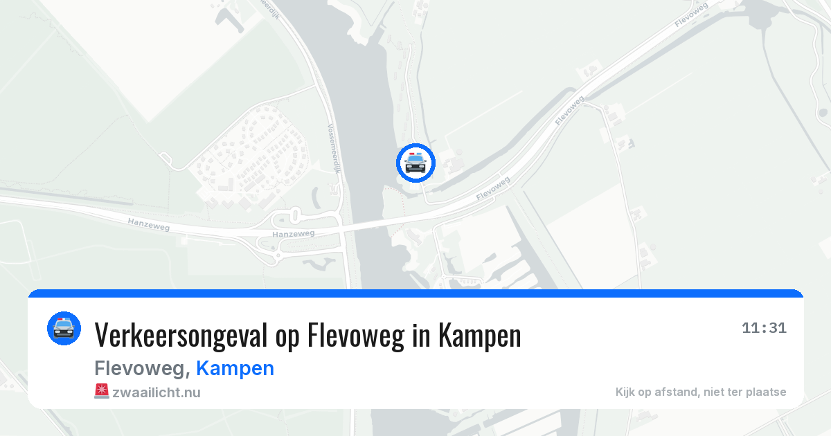 Verkeersongeval op Flevoweg in Kampen — 25 jul 2026