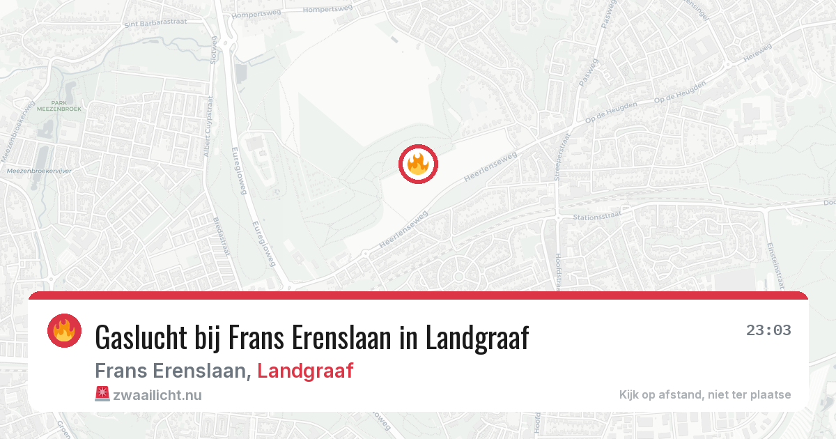 Gaslucht bij Frans Erenslaan in Landgraaf — 12 jul 2026