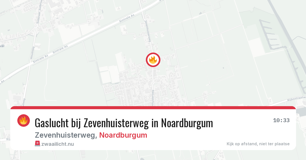 Gaslucht bij Zevenhuisterweg in Noardburgum — 20 mei 2026