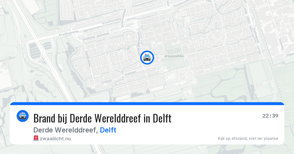 Brand bij Derde Werelddreef in Delft — 25 feb 2026