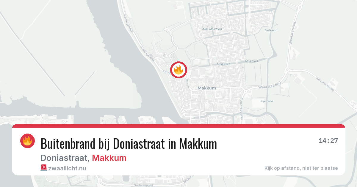 Buitenbrand bij Doniastraat in Makkum — 10 jul 2026