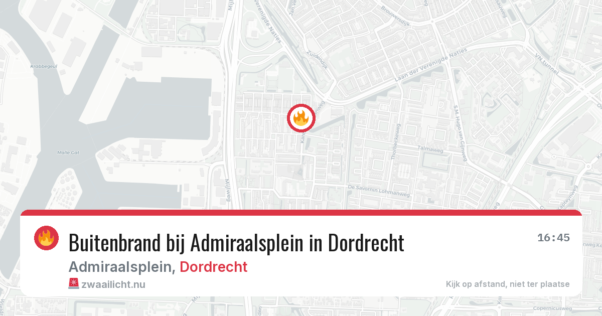 Buitenbrand bij Admiraalsplein in Dordrecht — 24 mrt 2026