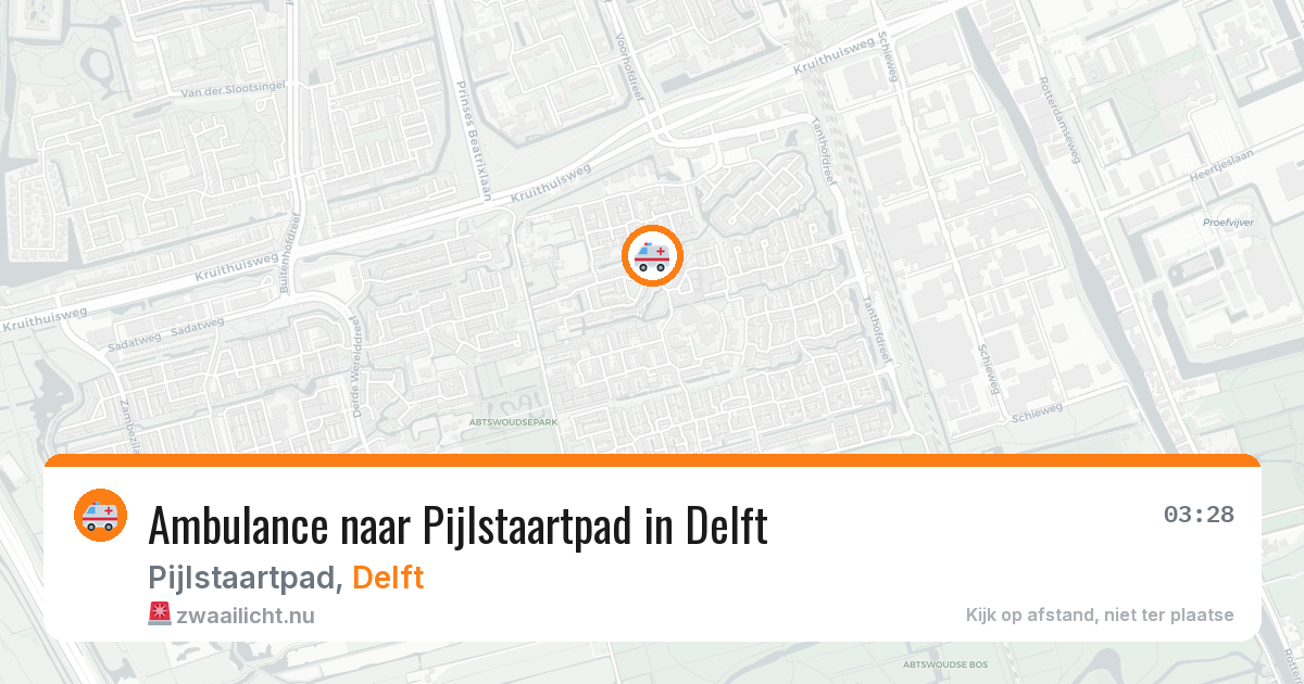 Ambulance naar Pijlstaartpad in Delft — 21 jul 2026