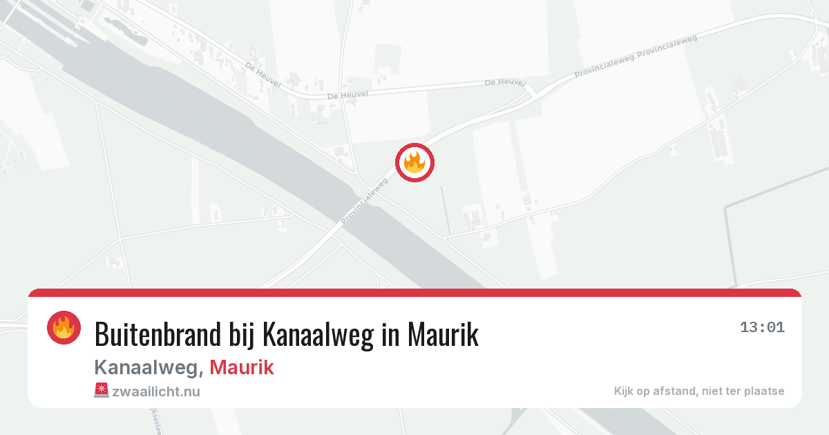 Buitenbrand bij Kanaalweg in Maurik — 23 mrt 2026
