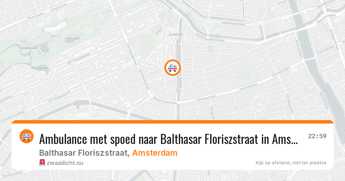 Ambulance met spoed naar Balthasar Floriszstraat in Amsterdam — 15 jul 2026