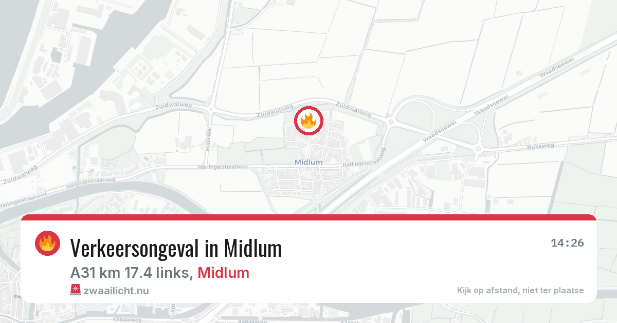 Verkeersongeval in Midlum — 1 jul 2026