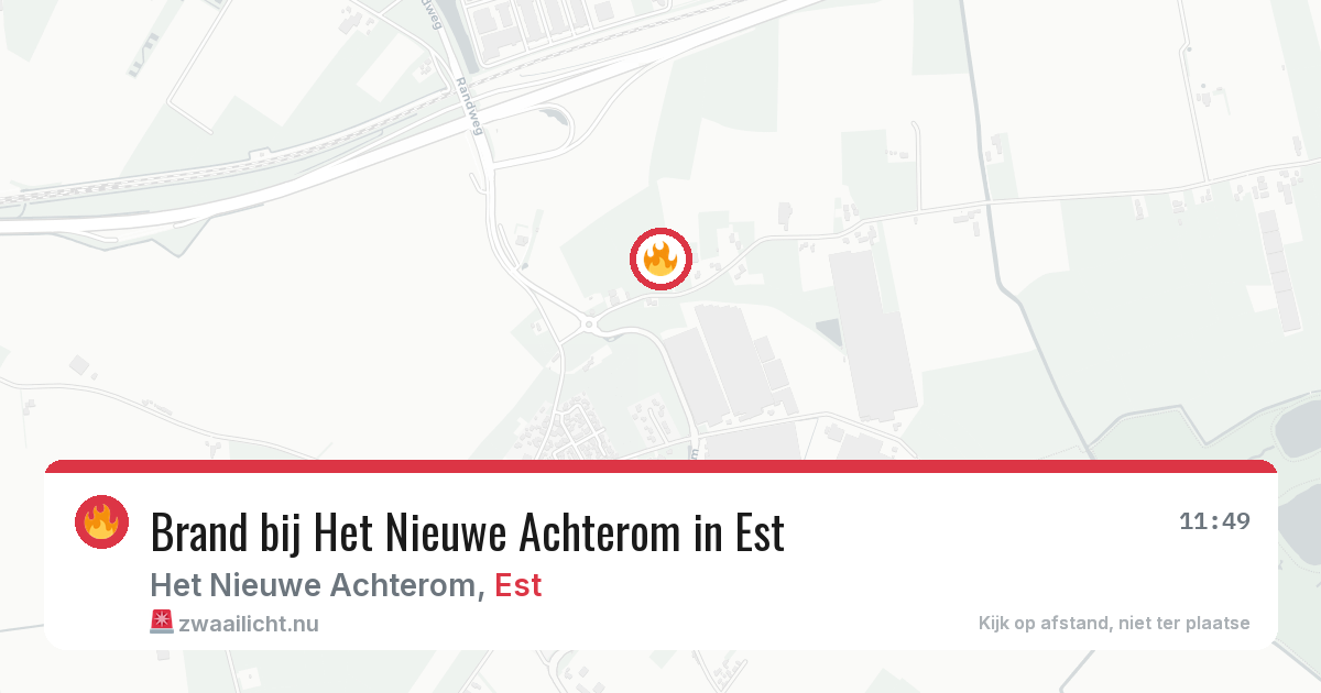 Brand bij Het Nieuwe Achterom in Est — 30 apr 2026