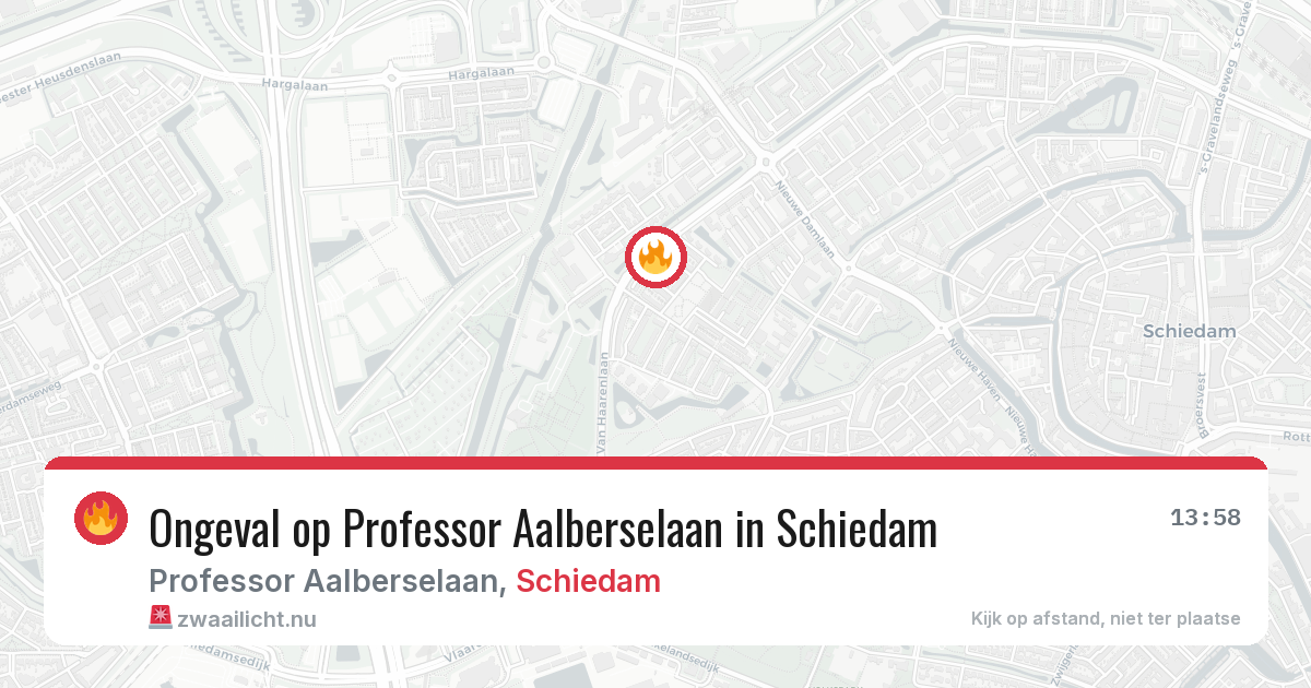 Ongeval op Professor Aalberselaan in Schiedam — 18 jul 2026