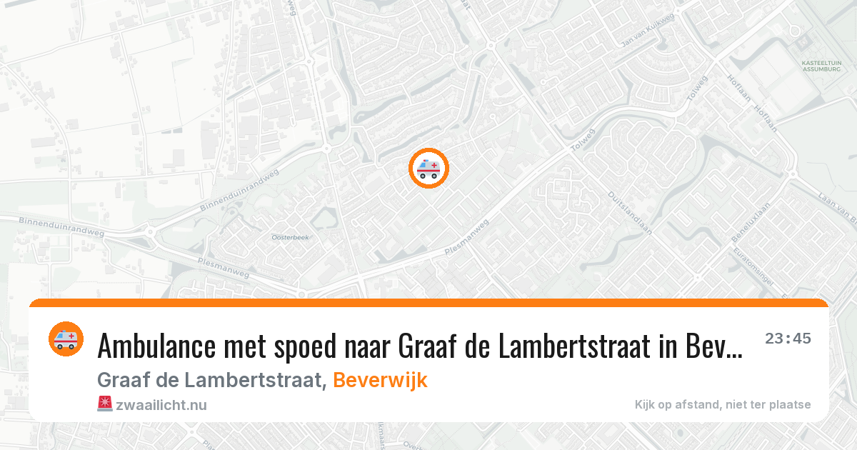 Ambulance met spoed naar Graaf de Lambertstraat in Beverwijk — 28 mei 2026