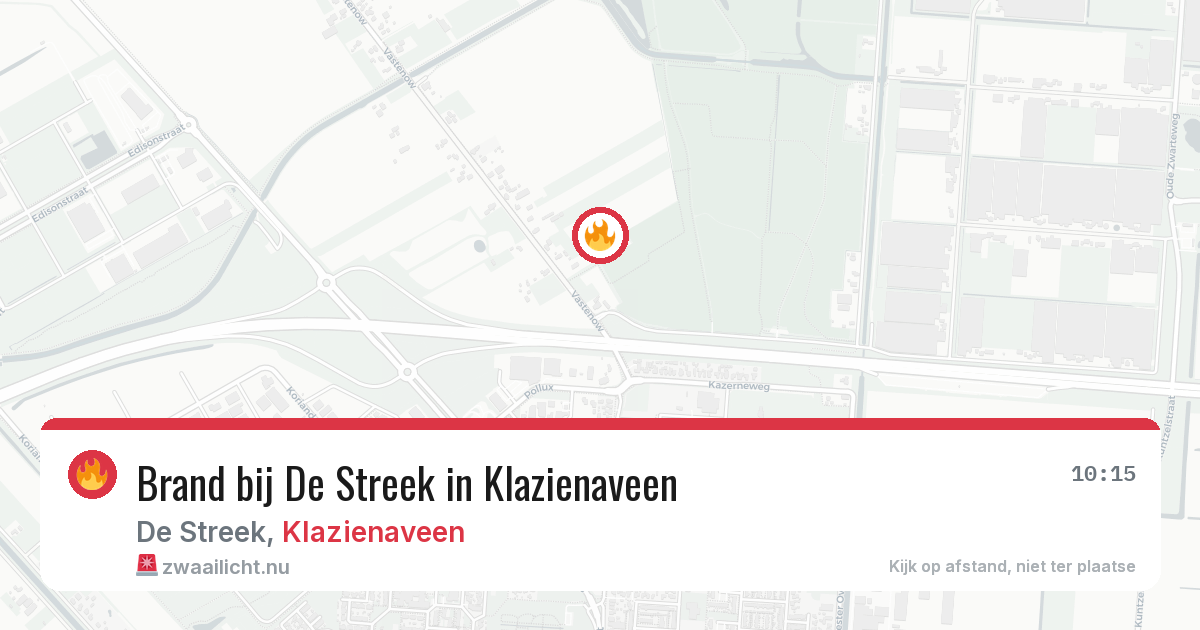 Brand bij De Streek in Klazienaveen — 9 jul 2026