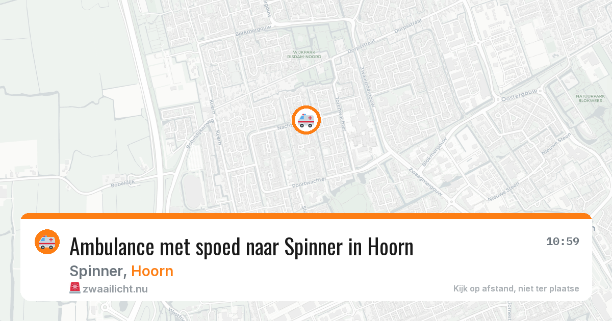 Ambulance met spoed naar Spinner in Hoorn — 18 mei 2026