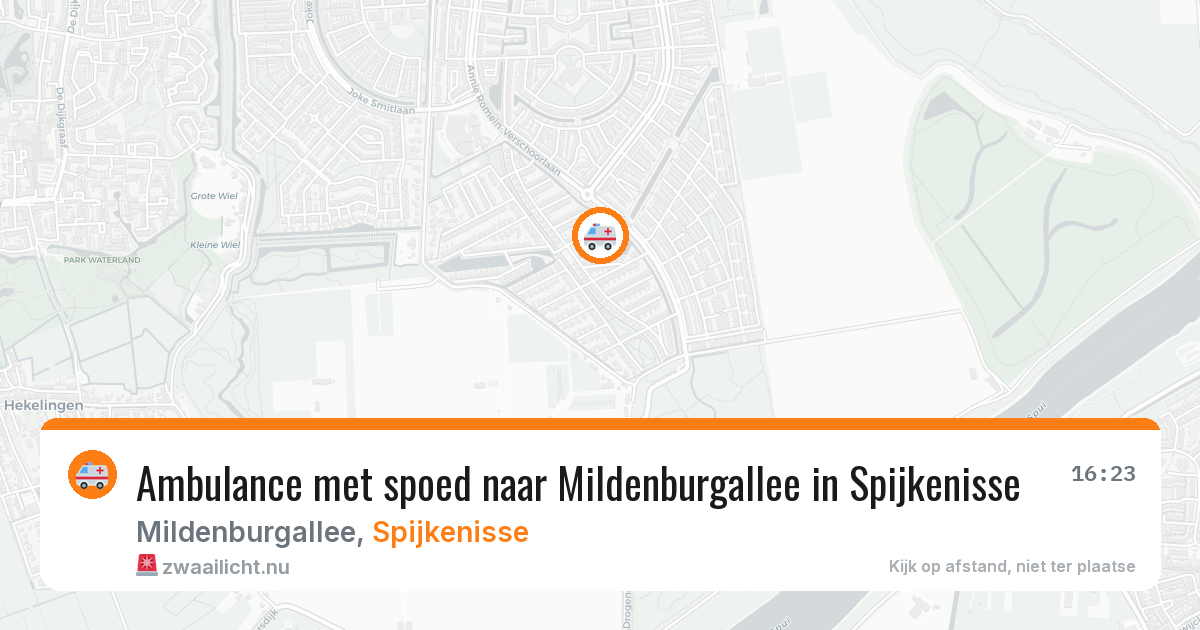 Ambulance met spoed naar Mildenburgallee in Spijkenisse — 24 jul 2026
