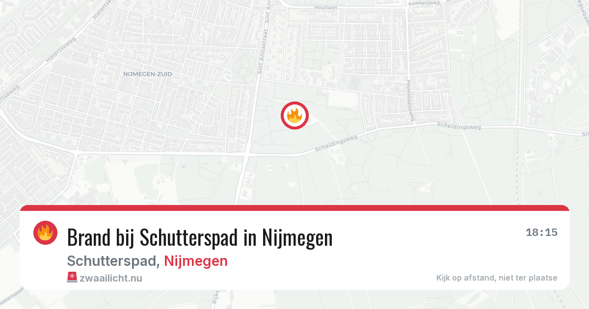 Brand bij Schutterspad in Nijmegen — 29 mei 2026