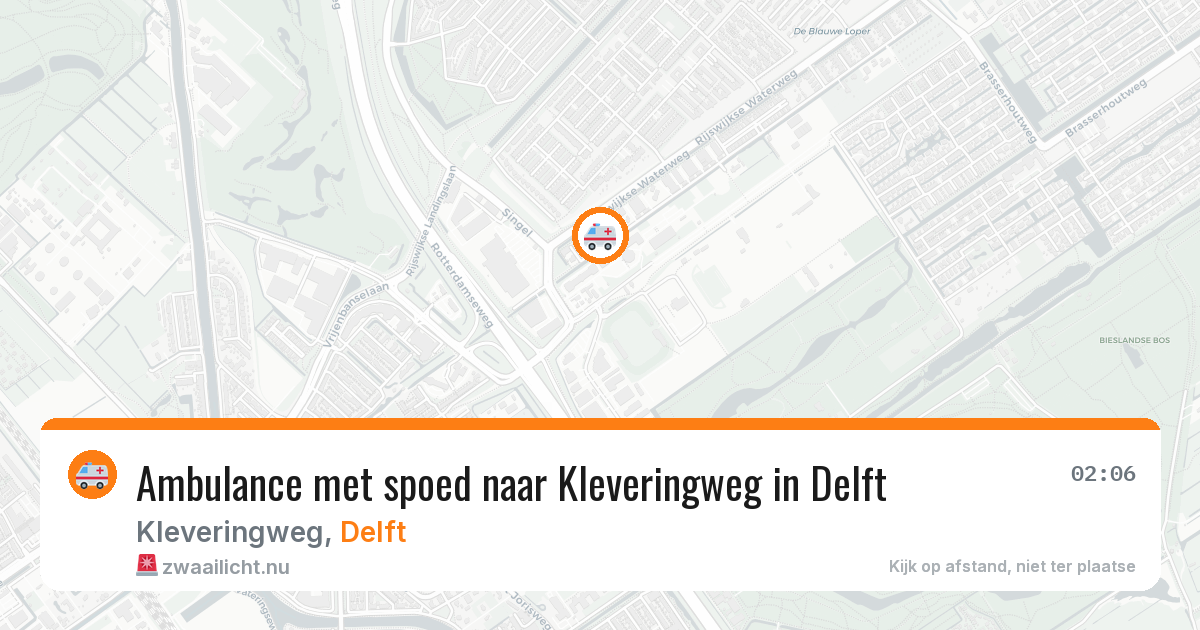 Ambulance met spoed naar Kleveringweg in Delft — 26 jul 2026