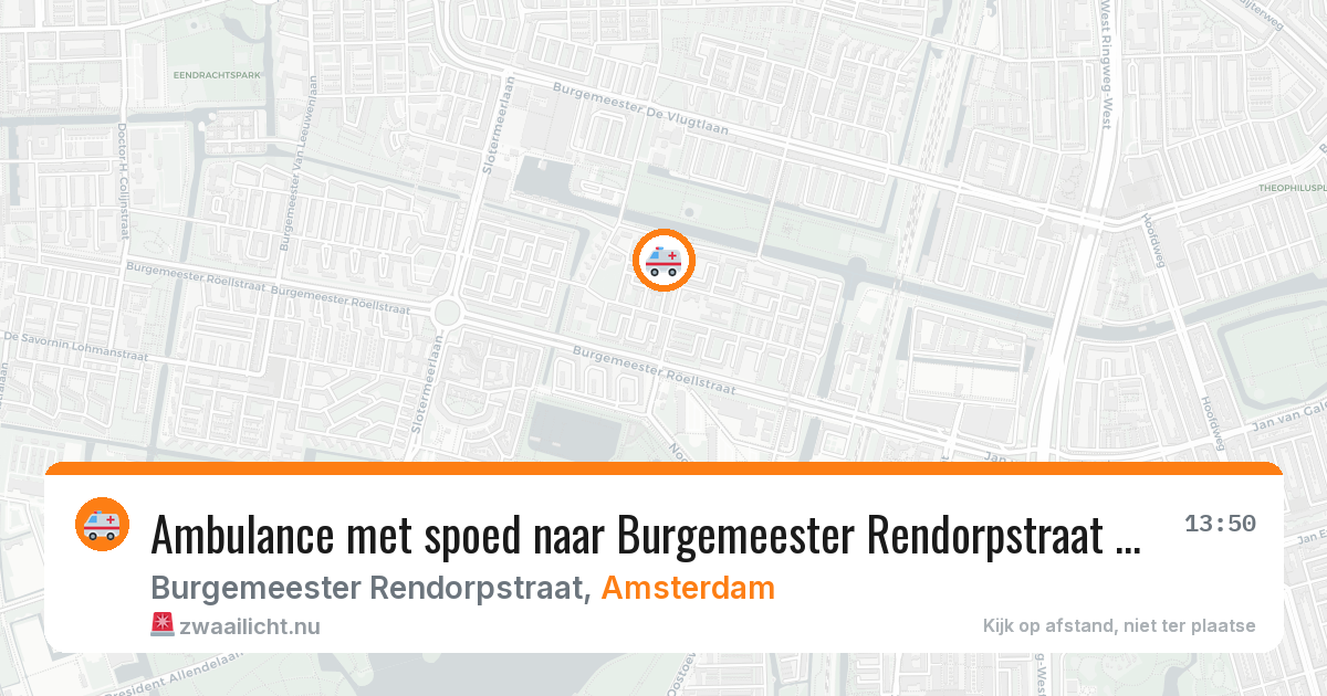 Ambulance met spoed naar Burgemeester Rendorpstraat in Amsterdam — 17 mei 2026