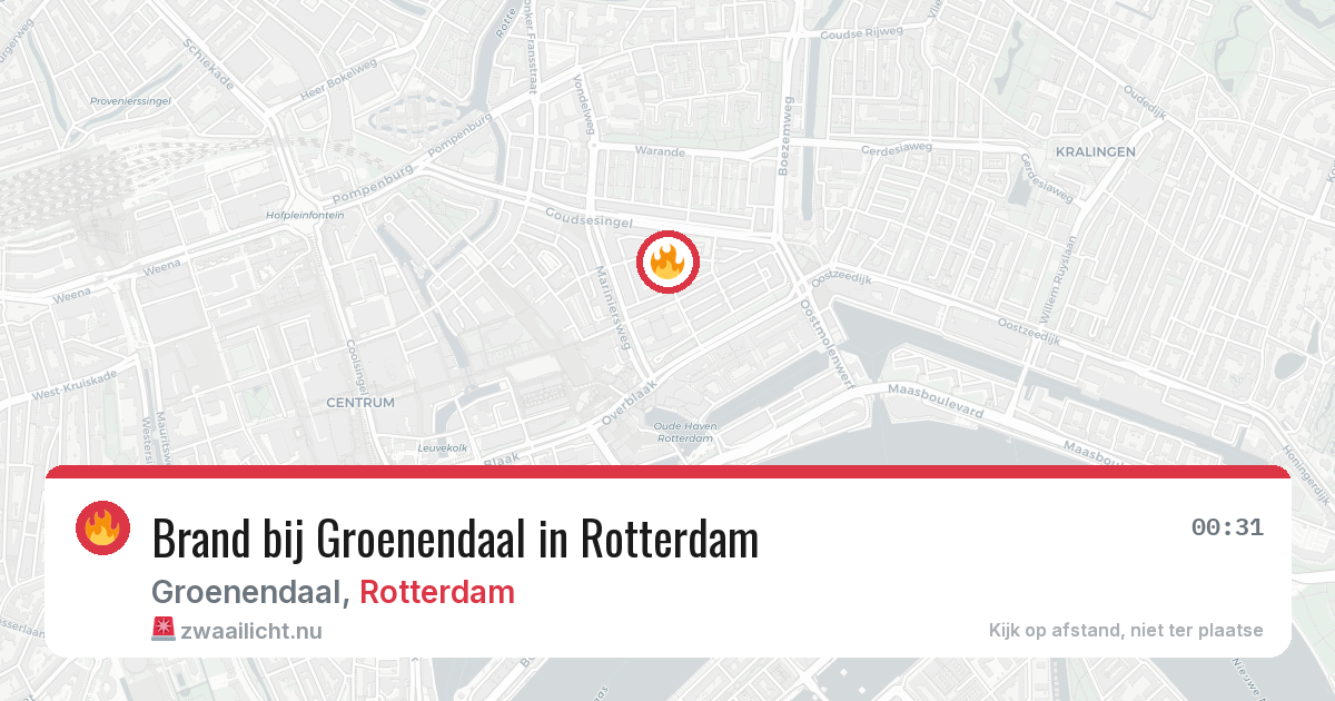 Brand bij Groenendaal in Rotterdam — 2 apr 2026