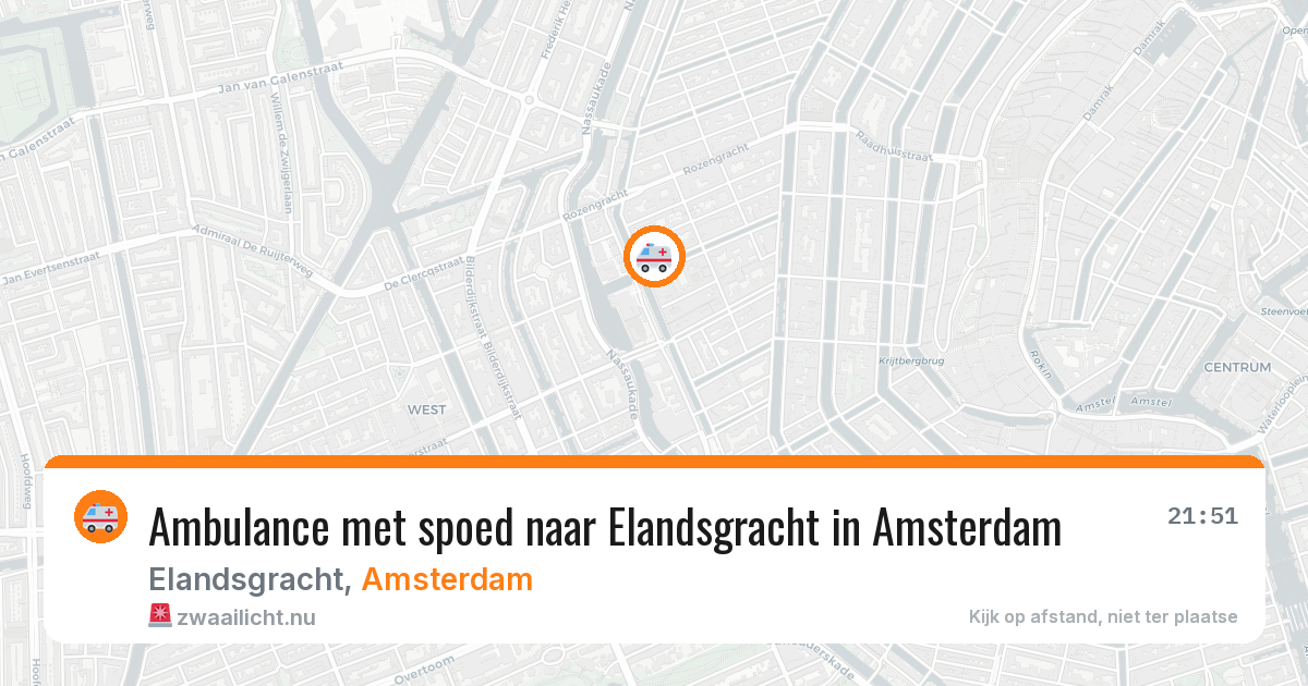 Ambulance met spoed naar Elandsgracht in Amsterdam — 15 mei 2026